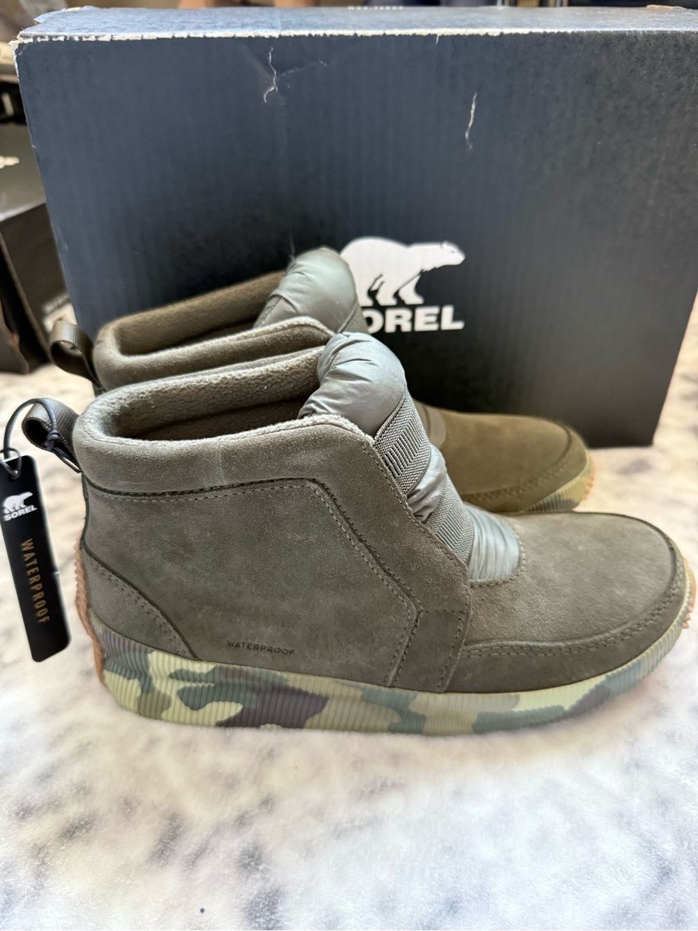 Sorel - Out N About Plus Mid WP Sneaker Boots - Alpine Tundra - Women’s 7
